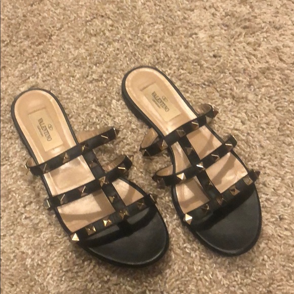 Valentino Shoes - Valentino rockstud caged flat slide sandal